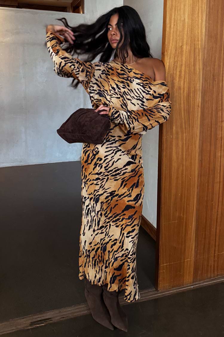 long tiger print dress Animal Tilly Size Set:A: 32