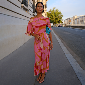 Pink & Olive Abstract Tilly Dress