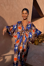 Chocolate and Blue Sun Toria Dress