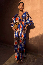 Chocolate and Blue Sun Toria Dress