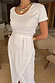 Thumbnail for White Jesse Jersey Wrap Dress featuring a tee-style neckline and adjustable wrap tie fastening.