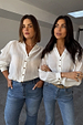 caption_Models wear White Miley Shirt in UK size 8 and 18