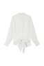 White Studded Tie Back Shirt with silver stud detailing and a large bow fastening across the lower back.