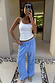 Thumbnail for White Teddy Vest with mesh trim and blue striped trousers, shown in a mirror selfie for a casual London look.