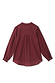 Thumbnail for Burgundy Ruffle Miley Shirt in wine showing back detailing, blouson sleeves and an embroidered logo on the neck.