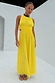 Thumbnail for Yellow Ella Dress featuring intricate pleat detailing and side cut-outs in a flowy, feel good silhouette.
