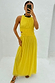 Thumbnail for Yellow Ella Dress featuring pleated detailing and side cut-outs, styled for feel good dressing in a mirror selfie.
