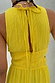 Thumbnail for Bright yellow pleated Ella Dress with a back neck tie and invisible zip detail.