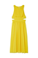 Thumbnail for Bright yellow Ella Dress in pleated fabric with side cut-outs and a defined waistband on a plain white background.