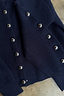 Navy Studded Cardigan in a navy knit featuring silver stud detailing and button front.