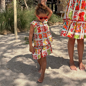 Girls Fruit Stamps Shorts Set