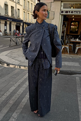 Navy Pinstripe Sophie Trousers