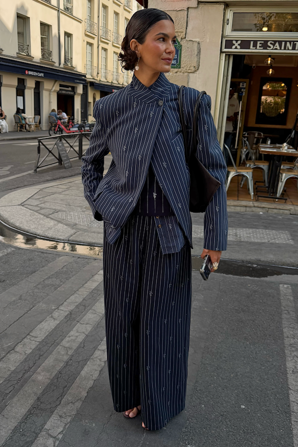 Navy Pinstripe Sophie Trousers