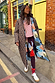 Thumbnail for Longline reversible Navy Abstract Coat with leopard print and padded quilting, styled for a multi-wear London look.