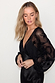 Black Swallow Romance Emma Dress featuring sheer sleeves with a velvet devore swallow print and satin skirt.