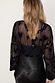 Black Swallow Romance Emma Dress featuring a sheer crepe top and satin skirt with velvet devoré swallow patterns.