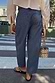 Thumbnail for Blue denim Studded Barrel Jeans featuring silver studs on the pockets and side seams with a structured silhouette.