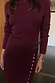 Burgundy Sammie Mini Dress in a knit fabric with silver stud detailing and a buckle fastening on the wrap skirt.