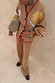 Thumbnail for Knitted Camel Wide Leg Joggers with red trim, styled with the matching Mystical Cardigan and leopard print shoes.
