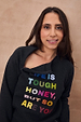 Charcoal sweatshirt featuring colourful "Life is tough honey" embroidery and a functional neckline zip.