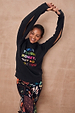 Charcoal NFD x Porto & Bello sweatshirt with rainbow slogan embroidery and functional sleeve zips.