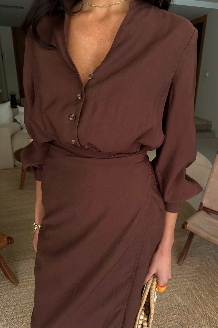 Chocolate Midi Miley Shirt Dress – Never Fully Dressed