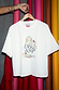 Thumbnail for White cotton Choose Love T-Shirt featuring a colourful front graphic and red contrast stitch detailing.