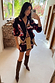 Navy Cowboy Boots Jake Skirt and matching cardigan with western motifs and pink trim on a model.