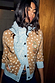 Thumbnail for Blush and cream spotted Deer Print Hollie Cardigan with light blue trims and a decorative embroidered heart motif.