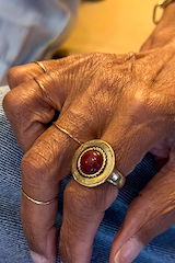 Deloris Red Circle Ring