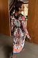 Thumbnail for Geometric Gaia Dress in a pleated plisse fabric with a bold geometric print and a tie waist, viewed from the back.
