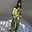 Khaki Shell Trousers featuring a gold shell print and wide-leg fit, styled as a co-ord with a matching shirt.