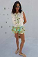 Isla Ruffle Shorts featuring tiered ruffle detailing and lace trim in a hand-painted Balearic print.