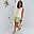 Isla Ruffle Shorts with a multi-coloured print, tiered ruffle detailing and lime green lace trim on a model.