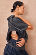 Charcoal Life is Tough Honey T-shirt with a functional side zip for medical treatment accessibility.