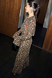 Cherry Leopard Mia Dress in leopard print with red cherry accents, a shirt style top and maxi length.
