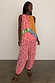 Pink Snake Balloon Trouser in dusky pink with a snake print and balloon silhouette, styled with a multi-print top.