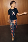Night Garden Barrel Jeans in black with leopard and poppy prints, worn with a graphic tee and leopard heels.