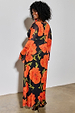 Black Poppy Aria Mesh Dress with a vibrant red poppy print on sheer fabric, highlighting inclusive sizing.