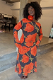 Black Poppy Aria Mesh Dress in sheer black with a red poppy print and long sleeves, highlighting inclusive sizing.