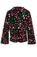 Black Animal Verity Top with a bold colourful leopard print and long bell sleeves, back view.