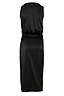 Back view of the black sleeveless satin Vienna dress, a versatile wardrobe staple.