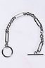 Silver Bespoke Chain Bracelet with a T-bar closure and elegant links on a white marble surface.