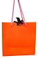 Vibrant orange NFD gift bag featuring gold foil branding, pink rope handles, and signature leopard print ties.