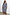 Thumbnail for Model wearing the monochrome Gingham Macy Midi Dress with ruffled blouson sleeves and colourful rickrack trim.