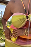 Thumbnail for Silver Bespoke Chain Bracelet with T bar closure styled with a pink and yellow halter dress and yellow sequin clutch bag.