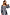 Thumbnail for Monochrome Gingham Macy Midi Dress with ruffled blouson sleeves and colourful rickrack trim on a model.