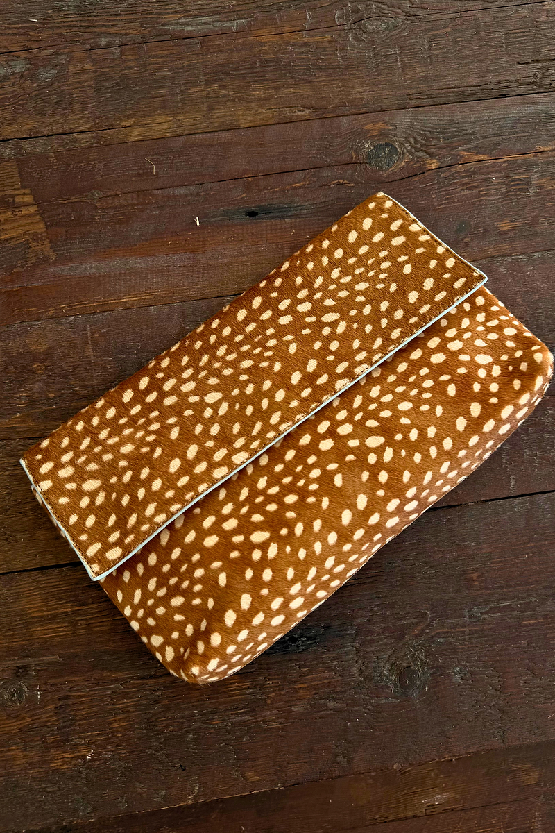 Deer Fold Over Clutch Bag