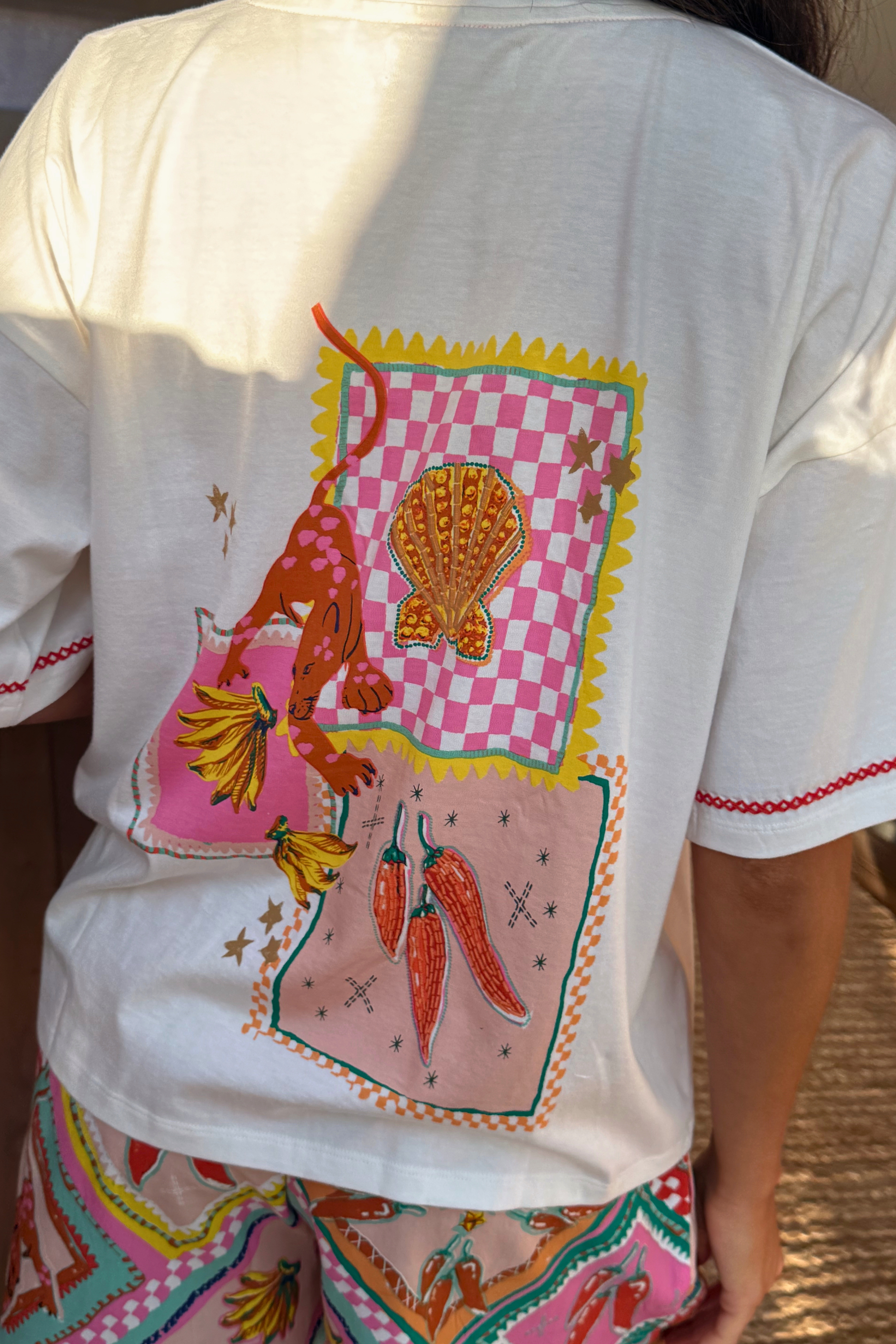 Tile Print Jersey Pyjamas