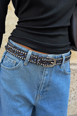 Blue Deer Studded Belt